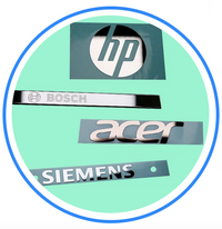 Pegatinas de metal para cualquier marca